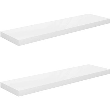 

Shumee plovoucí nástěnné 2 ks bílé vysoký lesk 90×23,5×3,8 cm, 323755