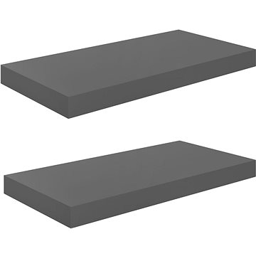 

Shumee plovoucí nástěnné 2 ks šedé vysoký lesk 50×23×3,8 cm MDF, 323788