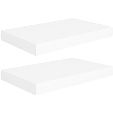 

Shumee plovoucí nástěnné 2 ks bílé 40×23×3,8 cm MDF, 323806