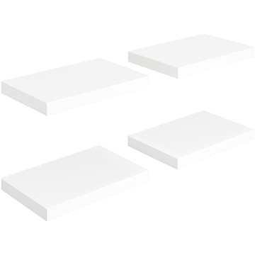 

Shumee plovoucí nástěnné 4 ks bílé 40×23×3,8 cm MDF, 323807