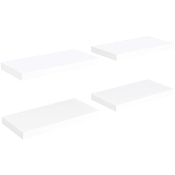 

Shumee plovoucí nástěnné 4 ks bílé 50×23×3,8 cm MDF, 323810