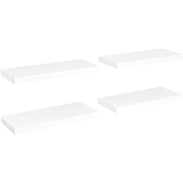 

Shumee plovoucí nástěnné 4 ks bílé 60×23,5×3,8 cm MDF, 323813