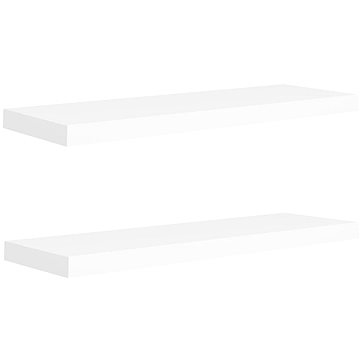 

Shumee plovoucí nástěnné 2 ks bílé 80×23,5×3,8 cm MDF, 323815