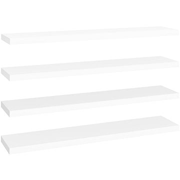 

Shumee plovoucí nástěnné 4 ks bílé 120×23,5×3,8 cm MDF, 323822
