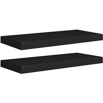 

Shumee plovoucí nástěnné 2 ks černé 60×23,5×3,8 cm MDF, 323833