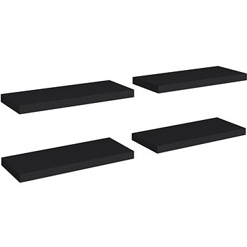 

Shumee plovoucí nástěnné 4 ks černé 60×23,5×3,8 cm MDF, 323834