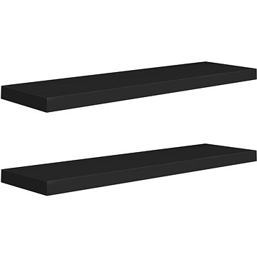 

Shumee plovoucí nástěnné 2 ks černé 90×23,5×3,8 cm MDF, 323839