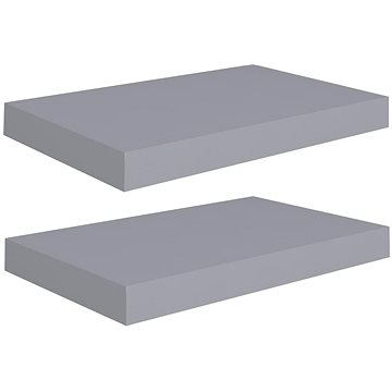 

Shumee plovoucí nástěnné 2 ks šedé 40×23×3,8 cm MDF, 323848