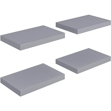 

Shumee plovoucí nástěnné 4 ks šedé 40×23×3,8 cm MDF, 323849
