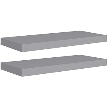 

Shumee plovoucí nástěnné 2 ks šedé 60×23,5×3,8 cm MDF, 323854