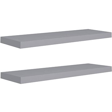 

Shumee plovoucí nástěnné 2 ks šedé 80×23,5×3,8 cm MDF, 323857