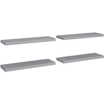 

Shumee plovoucí nástěnné 4 ks šedé 80×23,5×3,8 cm MDF, 323858