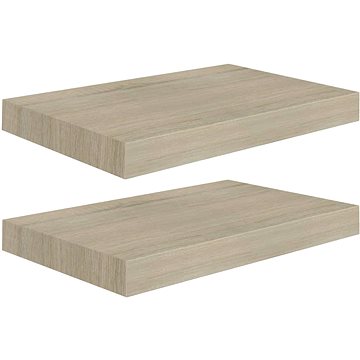 

Shumee plovoucí nástěnné 2 ks dubové 40×23×3,8 cm MDF, 323869