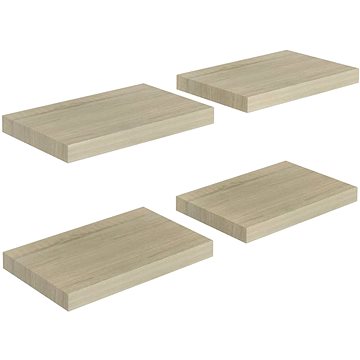 

Shumee plovoucí nástěnné 4 ks dubové 40×23×3,8 cm MDF, 323870