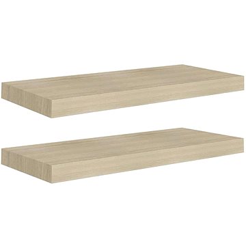 

Shumee plovoucí nástěnné 2 ks dubové 60×23,5×3,8 cm MDF, 323875