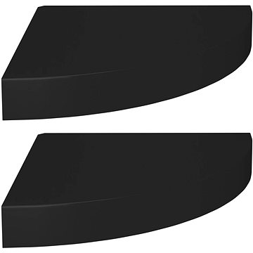 

Shumee plovoucí rohové 2 ks černé 25×25×3,8 cm MDF, 323899