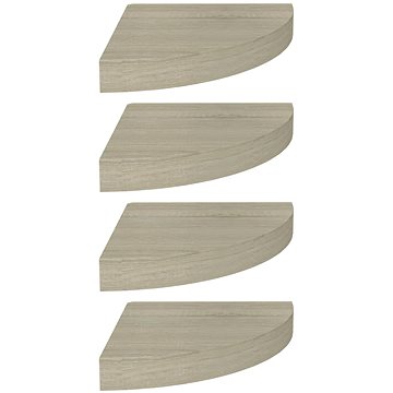 

Shumee plovoucí rohové 4 ks dub 25×25×3,8 cm MDF, 323906
