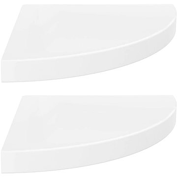 

Shumee plovoucí rohové 2 ks bílé vysoký lesk 35×35×3,8 cm MDF, 323908