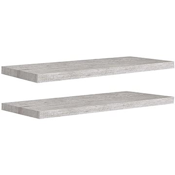 

Shumee plovoucí nástěnné 2 ks betonově šedé 80×23,5×3,8 cm MDF, 326601