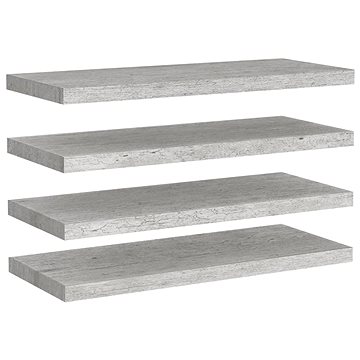 

Shumee plovoucí nástěnné 4 ks betonově šedé 80×23,5×3,8 cm MDF, 326602