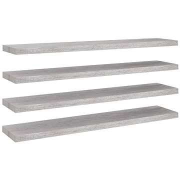 

Shumee plovoucí nástěnné 4 ks betonově šedé 120×23,5×3,8 cm MDF, 326608
