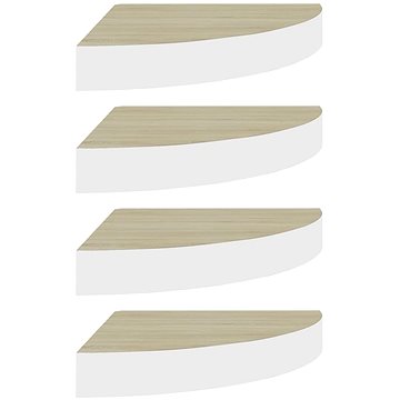 

Shumee Nástěnné rohové 4 ks dub a bílé 35×35×3,8 cm MDF, 326641