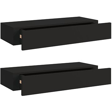 

Shumee Nástěnné se zásuvkami 2 ks černé 60×23,5×10 cm MDF, 330258