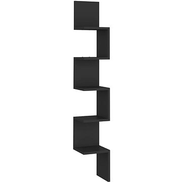 

Shumee nástěnná rohová černá 20×20×127,5 cm dřevotříska, 807278