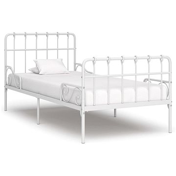 

Rám postele s laťkovým roštem bílý kov 90 × 200 cm, 284601