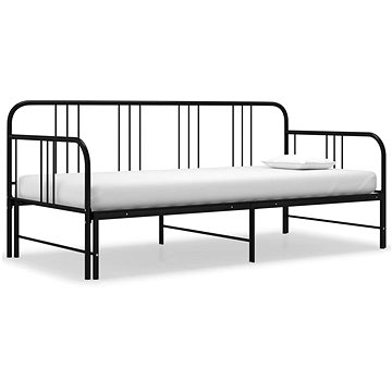 

Rám vysouvací postele/pohovky černý kovový 90 × 200 cm, 324752