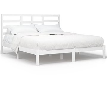 

Rám postele bílý masivní dřevo 180 × 200 cm Super King, 3105811