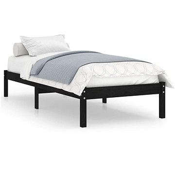 Rám postele černý masivní borovice 90 × 200 cm, 810006 - Rám postele