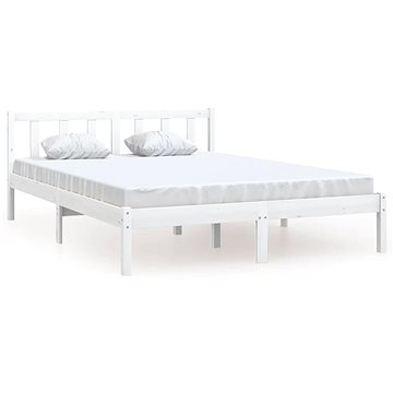 

Rám postele bílý masivní borovice 120 × 190 cm malé dvojlůžko, 810053