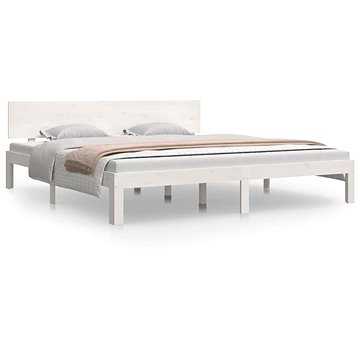 

Rám postele bílý masivní dřevo 180 × 200 cm Super King, 810511