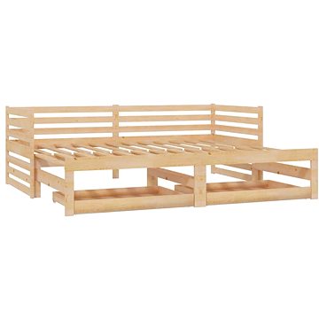 

SHUMEE výsuvná válenda 2× (90 × 200) cm, masivní borovice, přírodní, 3083709