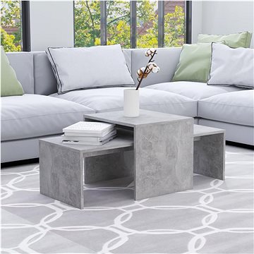 

Set konferenčních stolků betonově šedý 100x48x40 cm dřevotříska
