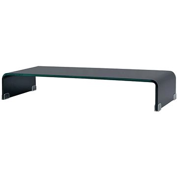 

TV stolek / podstavec na monitor černé sklo 70x30x13 cm