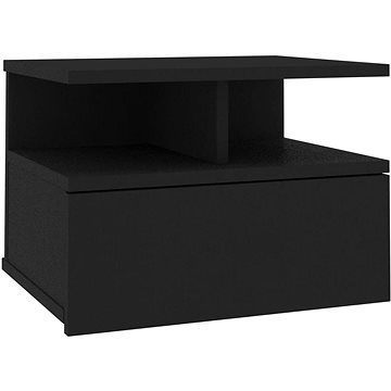 Nástěnný noční stolek černý 40 x 31 x 27 cm dřevotříska - Noční stolek