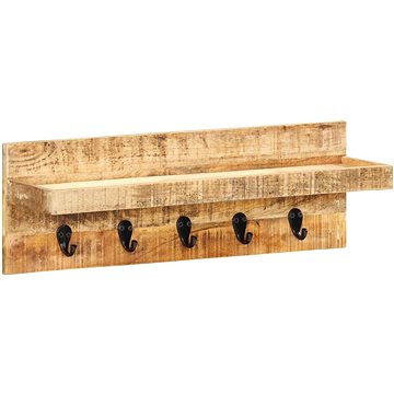 

Nástěnný věšák 60 × 15 × 20 cm masivní hrubé mangovníkové dřevo