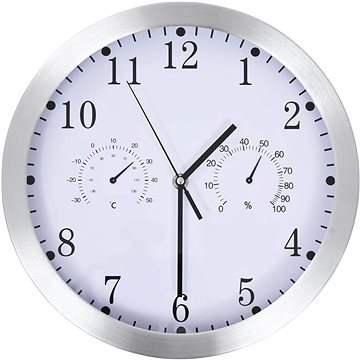 

Nástěnné hodiny strojek Quartz vlhkoměr a teploměr 30 cm bílé