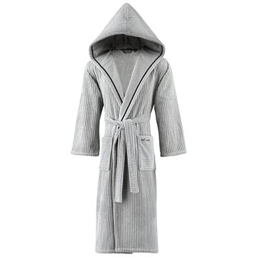 

Soft Cotton - Unisex župan Stripe s kapucí, šedá, L