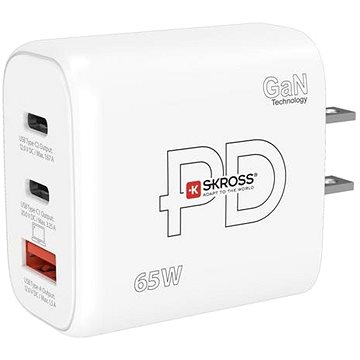 

SKROSS USB A+C Power charger 65W GaN US, Power Delivery, typ A