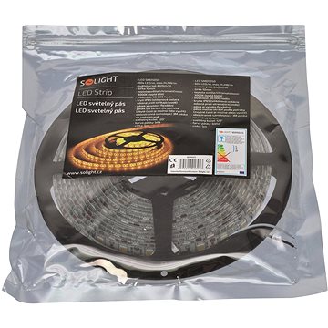

Solight LED světelný pás, 5m, SMD5050 60LED/m, 14,4W/m, IP65, teplá bílá