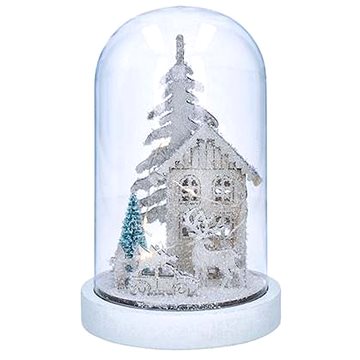 

Solight LED vánoční zasněžený domek, 18cm, 10x LED, 2x AA