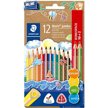

STAEDTLER Noris Jumbo trojhranné, 10+2 barev