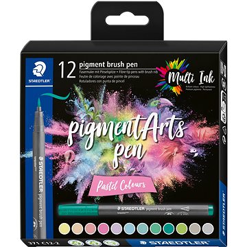 STAEDTLER 371 Brush marker Pastel, 12 barev