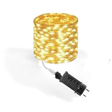 

senzanakupy Venkovní mikro řetěz 10 m 100LED, s časovačem, teplá bílá