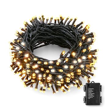 

Venkovní vánoční řetěz 10 m 100 LED na baterie, teplá bílá