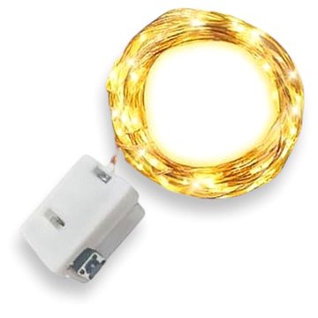 

Mini řetěz 2 m 20 led na baterie, 3 programy - teplá bílá