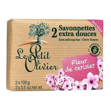 LE PETIT OLIVIER Extra Mild Soap Bars - Cherry Blossom 2× 100 g - Tuhé mýdlo